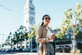 Big clock tower ferry building Royalty Free Stock Photo