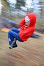 Young girl swing on rope Royalty Free Stock Photo