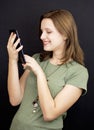 Young girl with tablet Royalty Free Stock Photo