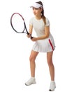 Girl tennis player isolated Royalty Free Stock Photo