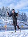 Young girl training at Cheile Gradistei Biathlon Arena - Cross country skiing