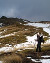 Young girl tramping