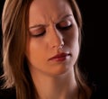 Young girl unsure about something Royalty Free Stock Photo