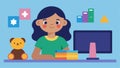 A young girl using her free time constructively by watching online tutorials and practicing basic SQL commands to build
