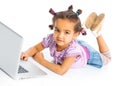 Young girl using notebook computer Royalty Free Stock Photo