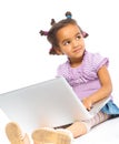 Young girl using notebook computer Royalty Free Stock Photo