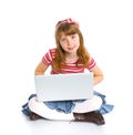 Young girl using notebook computer Royalty Free Stock Photo