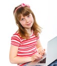 Young girl using notebook computer Royalty Free Stock Photo