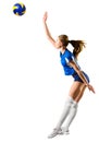 Young girl volleyball player isolated version with ball Royalty Free Stock Photo