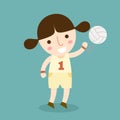 Young girl volleyball player vector Royalty Free Stock Photo