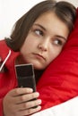 Young Girl Waiting For Phone Call Royalty Free Stock Photo