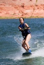 Young Girl wakeboarding at Lake Powell 04 Royalty Free Stock Photo