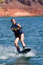 Young Girl wakeboarding at Lake Powell 06 Royalty Free Stock Photo