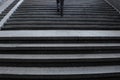 Young girl walking up the stairs.  Underground pass. Royalty Free Stock Photo