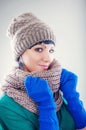 Young girl wearing hat and gloves Royalty Free Stock Photo