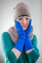 Young girl wearing hat and gloves Royalty Free Stock Photo