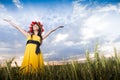 Young girl in the wheat field Royalty Free Stock Photo