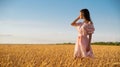 Young girl in wheat field Royalty Free Stock Photo