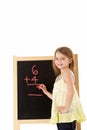 Young Girl Writing On Blackboard Royalty Free Stock Photo