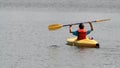 Young Girl in Yellow Kayak Royalty Free Stock Photo