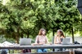 Girlfriends at the outdoor cafe