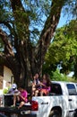 Young girls enjoy a shave ice treat