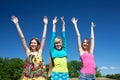 Young girls express positivity Royalty Free Stock Photo