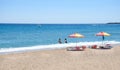 Young girls having fun on Stegna beach RHODES, GREECE Royalty Free Stock Photo