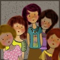 Young girls illustrations colorful illustrations doodles