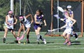 Young Girls Lacrosse Action at the Goal