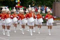 Young girls majorettes drummers