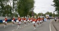 Young girls majorettes drummers