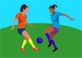 Young girls play soccer Royalty Free Stock Photo