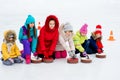 Young girls playing curling