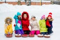 Young girls playing curling