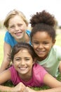 Young Girls In Playing In Park