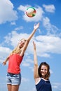 Young girls playing volleyball Royalty Free Stock Photo