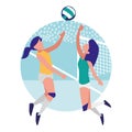 Young girls playing volleyball Royalty Free Stock Photo