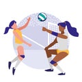 Young girls playing volleyball Royalty Free Stock Photo