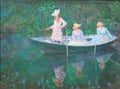 Young Girls in a Row Boat, by French Impressionist painter Claude Monet