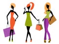 Young girls shopping Royalty Free Stock Photo