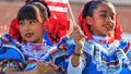 Young girls in a traditional Mexican costume participating in the Scottsdale Parada Del Sol parade held annually in downtown