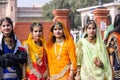 Young girls in traditional rajasthani dress in camel festival bikaner Royalty Free Stock Photo