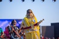 Young girls in traditional rajasthani dress in camel festival of bikaner Royalty Free Stock Photo