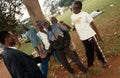 Young glue-sniffing boys in Kampala, Uganda