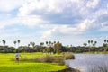 Young Golfer on Beautiful Golf Course Royalty Free Stock Photo