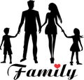 Young good looking family dad, mom, daughter and son Royalty Free Stock Photo