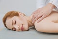 Young gorgeous woman enjoying the massage Royalty Free Stock Photo