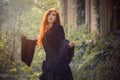 Young goth girl with a red hair Royalty Free Stock Photo