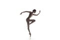 Ballerina. Young graceful female ballet dancer dancing isolated on white. Beauty of classic ballet. Royalty Free Stock Photo